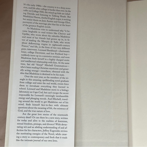 π’ The Marriage Plot by Jeffrey Eugenides | Fiction, Romance | Hardcover Book - Picture 4 of 8